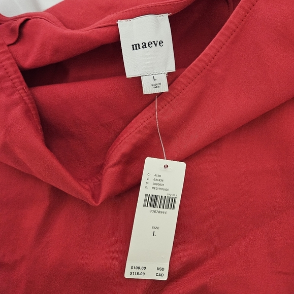 Anthropologie Maeve Bombshell Bow Midi Pencil Skirt In Red Size Large NWT - Picture 13 of 14